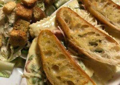 Pasta with Bread and Salad